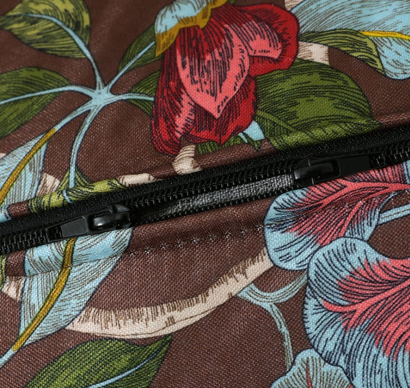 OctoRose Full Size 3 Side Zipper Linen Printing Birds Brown Futon Cover Sofa DayBed Couch Mattress Slipcover (Linen-Birds-Brown, Full Size) - Image 5